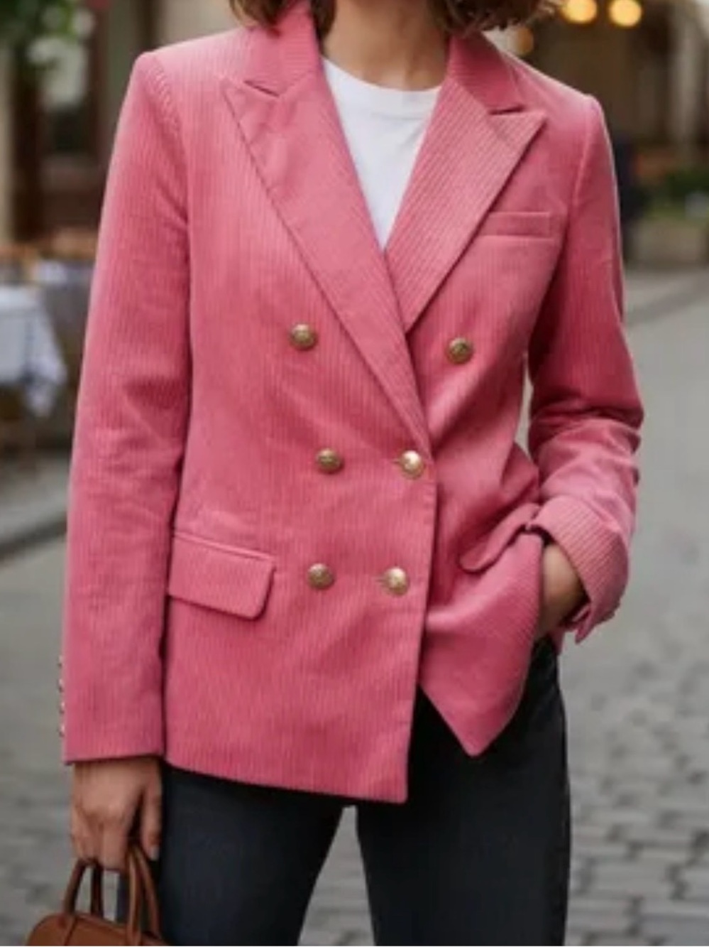 Rowing Blazers Pink Double-Breasted Corduroy Blazer